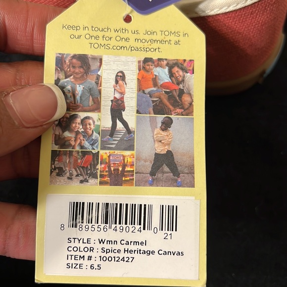 NWT! TOMS Carmel Spice Heritage Sneaker size 6.5 - Picture 11 of 12